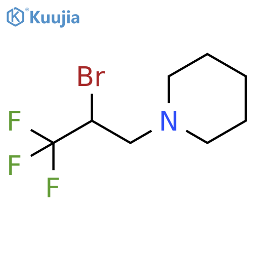 1-(2-bromo-3,3,3-trifluoropropyl)piperidine structure