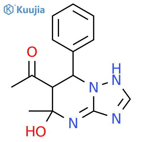 1-{5-hydroxy-5-methyl-7-phenyl-4H,5H,6H,7H-[1,2,4]triazolo[1,5-a]pyrimidin-6-yl}ethan-1-one structure