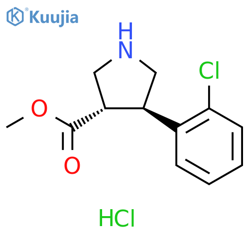 trans (+/-) 4-(2-Chlorophenyl)pyrrolidine-3-methylcarboxylate Hydrochloride structure
