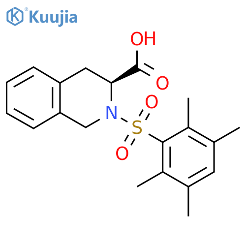 (3S)-2-(2,3,5,6-tetramethylbenzenesulfonyl)-1,2,3,4-tetrahydroisoquinoline-3-carboxylic acid structure