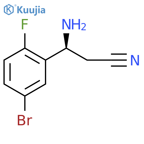 (3S)-3-AMINO-3-(5-BROMO-2-FLUOROPHENYL)PROPANENITRILE structure