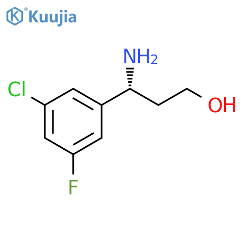 (3R)-3-amino-3-(3-chloro-5-fluorophenyl)propan-1-ol structure