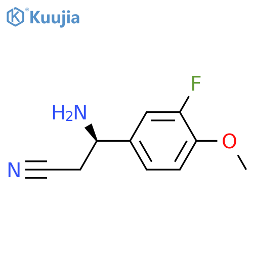 (3R)-3-AMINO-3-(3-FLUORO-4-METHOXYPHENYL)PROPANENITRILE structure