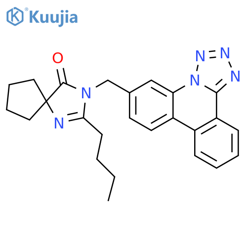 1,3-Diazaspiro[4.4]non-1-en-4-one, 2-butyl-3-(tetrazolo[1,5-f]phenanthridin-6-ylmethyl)- structure