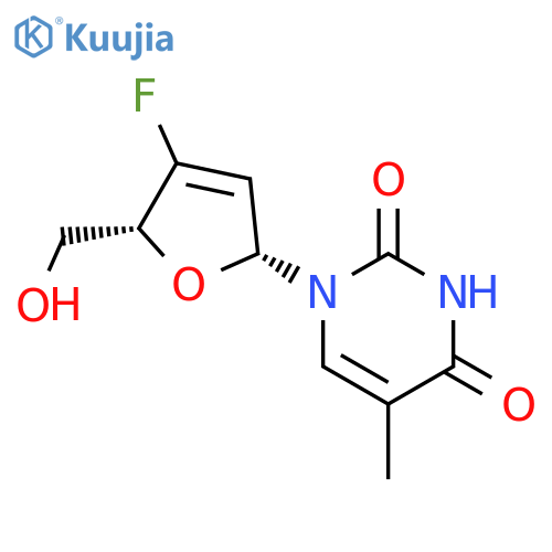 Thymidine,2',3'-didehydro-3'-deoxy-3'-fluoro- (9CI) structure