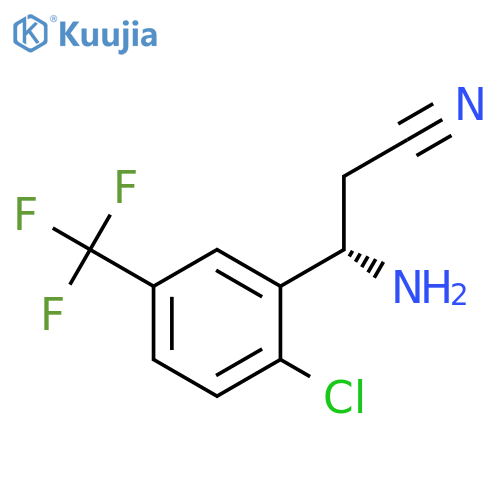 (3S)-3-AMINO-3-[2-CHLORO-5-(TRIFLUOROMETHYL)PHENYL]PROPANENITRILE structure