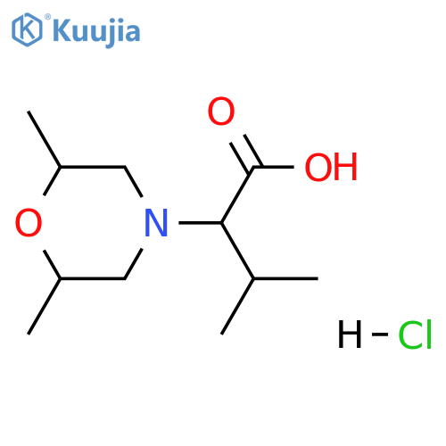 2-(2,6-dimethylmorpholin-4-yl)-3-methyl-butanoic acid;hydrochloride structure