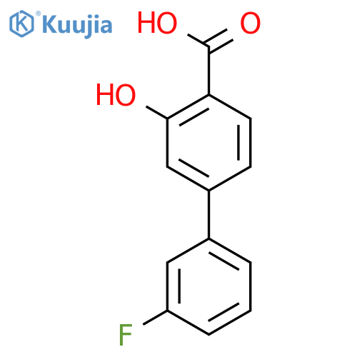 4-(3-fluorophenyl)-2-hydroxybenzoic acid structure