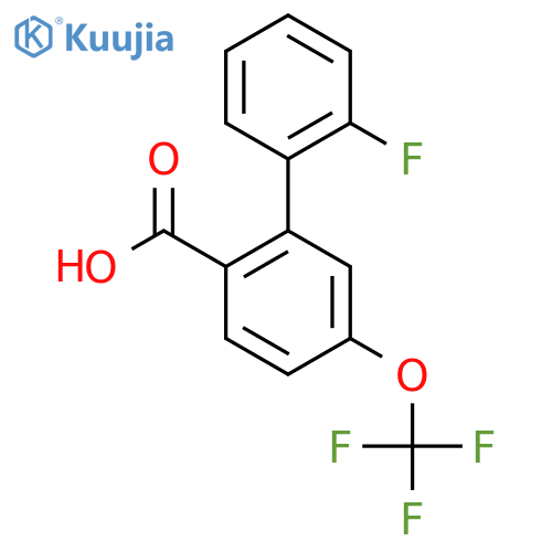 2'-Fluoro-5-(trifluoromethoxy)biphenyl-2-carboxylic acid structure