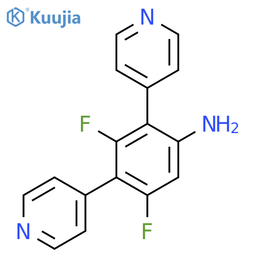 3,5-Difluoro-2,4-di(pyridin-4-yl)benzenamine structure