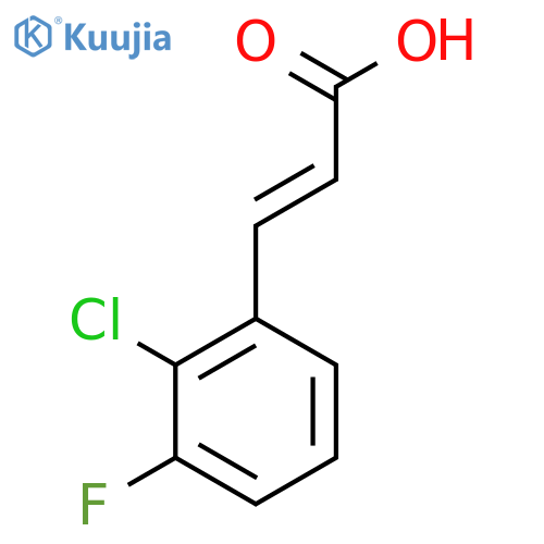 (2E)-3-(2-chloro-3-fluorophenyl)prop-2-enoic acid structure