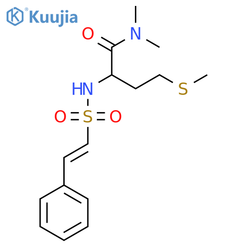 N,N-dimethyl-4-(methylsulfanyl)-2-(2-phenylethenesulfonamido)butanamide structure