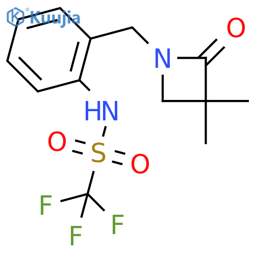N-{2-(3,3-dimethyl-2-oxoazetidin-1-yl)methylphenyl}-1,1,1-trifluoromethanesulfonamide structure