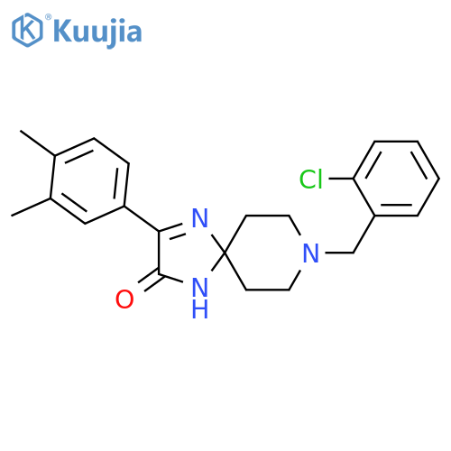 8-[(2-chlorophenyl)methyl]-3-(3,4-dimethylphenyl)-1,4,8-triazaspiro[4.5]dec-3-en-2-one structure