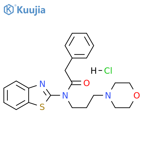 N-(1,3-benzothiazol-2-yl)-N-[3-(morpholin-4-yl)propyl]-2-phenylacetamide hydrochloride structure