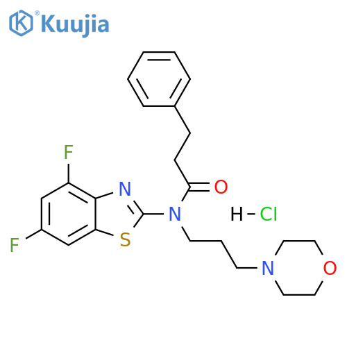 N-(4,6-difluoro-1,3-benzothiazol-2-yl)-N-(3-morpholin-4-ylpropyl)-3-phenylpropanamide:hydrochloride structure
