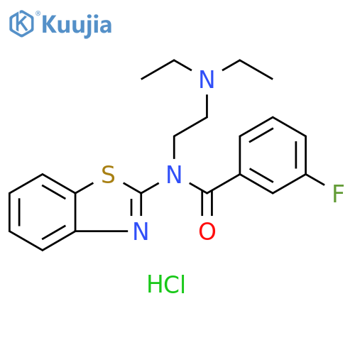 N-(1,3-benzothiazol-2-yl)-N-[2-(diethylamino)ethyl]-3-fluorobenzamide hydrochloride structure