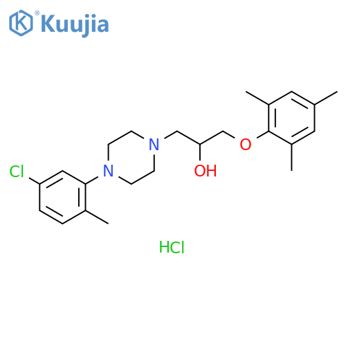 1-[4-(5-chloro-2-methylphenyl)piperazin-1-yl]-3-(2,4,6-trimethylphenoxy)propan-2-ol hydrochloride structure