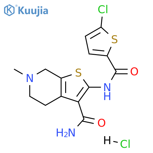 2-(5-chlorothiophene-2-amido)-6-methyl-4H,5H,6H,7H-thieno[2,3-c]pyridine-3-carboxamide hydrochloride structure