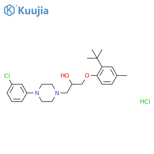 1-(2-tert-butyl-4-methylphenoxy)-3-4-(3-chlorophenyl)piperazin-1-ylpropan-2-ol hydrochloride structure