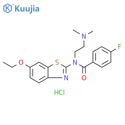 N-[2-(dimethylamino)ethyl]-N-(6-ethoxy-1,3-benzothiazol-2-yl)-4-fluorobenzamide hydrochloride structure