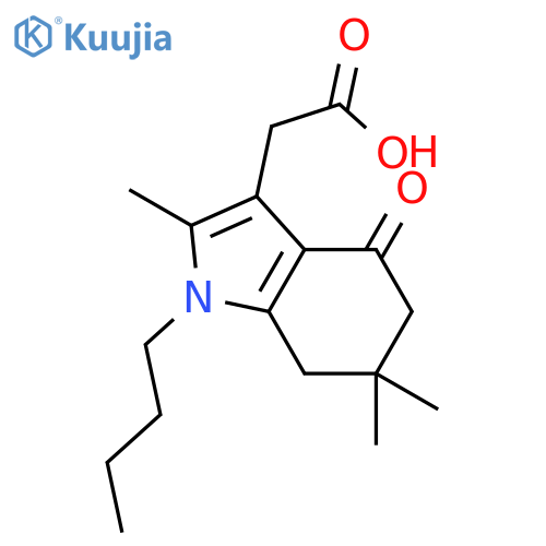1H-Indole-3-aceticacid, 1-butyl-4,5,6,7-tetrahydro-2,6,6-trimethyl-4-oxo- structure