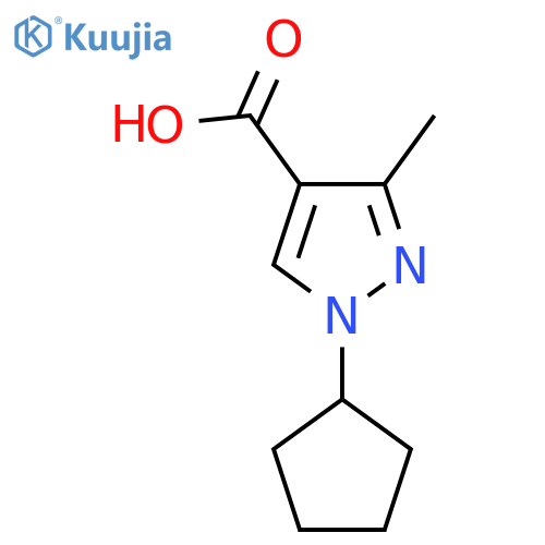 1H-Pyrazole-4-carboxylic acid, 1-cyclopentyl-3-methyl- structure