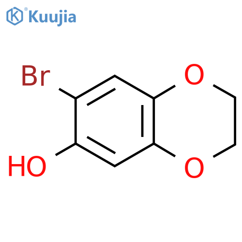 1,4-Benzodioxin-6-ol, 7-bromo-2,3-dihydro- structure