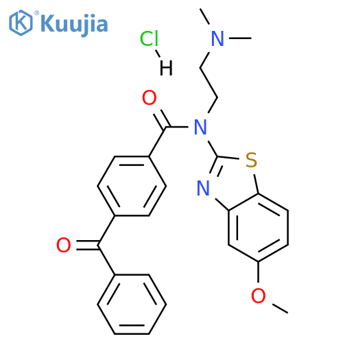 4-benzoyl-N-[2-(dimethylamino)ethyl]-N-(5-methoxy-1,3-benzothiazol-2-yl)benzamide hydrochloride structure