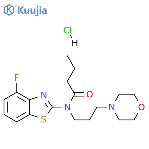 N-(4-fluoro-1,3-benzothiazol-2-yl)-N-[3-(morpholin-4-yl)propyl]butanamide hydrochloride structure