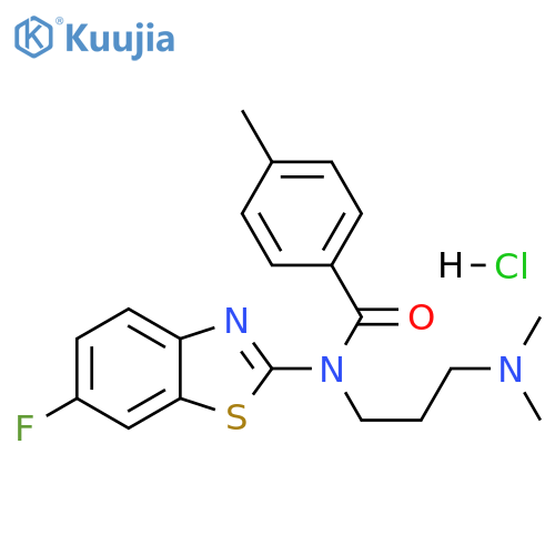 N-[3-(dimethylamino)propyl]-N-(6-fluoro-1,3-benzothiazol-2-yl)-4-methylbenzamide hydrochloride structure