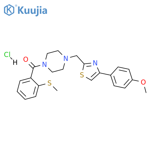 1-{4-(4-methoxyphenyl)-1,3-thiazol-2-ylmethyl}-4-2-(methylsulfanyl)benzoylpiperazine hydrochloride structure