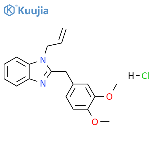 2-[(3,4-dimethoxyphenyl)methyl]-1-(prop-2-en-1-yl)-1H-1,3-benzodiazole hydrochloride structure