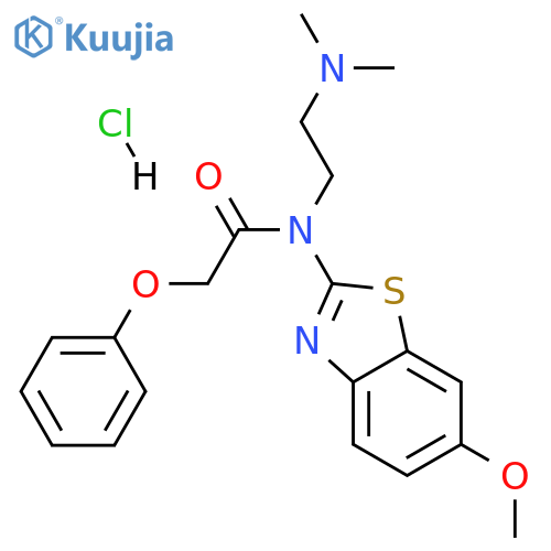 N-[2-(dimethylamino)ethyl]-N-(6-methoxy-1,3-benzothiazol-2-yl)-2-phenoxyacetamide hydrochloride structure