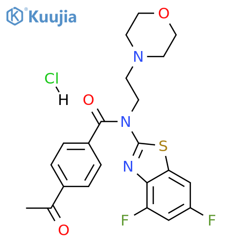 4-acetyl-N-(4,6-difluoro-1,3-benzothiazol-2-yl)-N-[2-(morpholin-4-yl)ethyl]benzamide hydrochloride structure