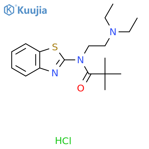 N-(1,3-benzothiazol-2-yl)-N-[2-(diethylamino)ethyl]-2,2-dimethylpropanamide hydrochloride structure