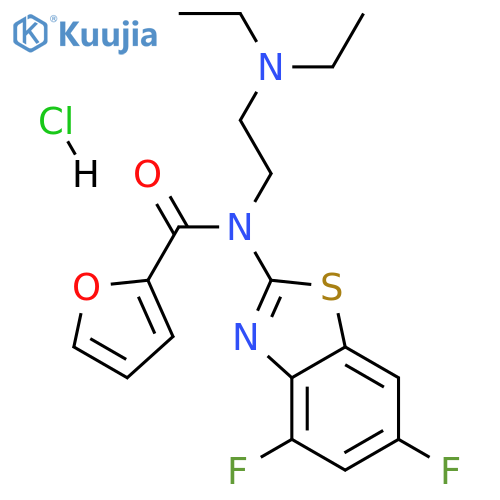 N-[2-(diethylamino)ethyl]-N-(4,6-difluoro-1,3-benzothiazol-2-yl)furan-2-carboxamide hydrochloride structure