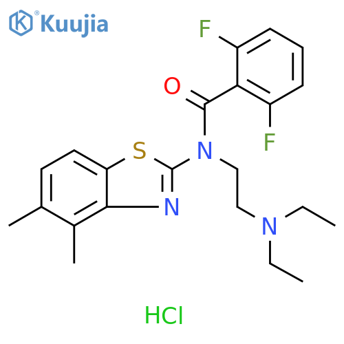 N-[2-(diethylamino)ethyl]-N-(4,5-dimethyl-1,3-benzothiazol-2-yl)-2,6-difluorobenzamide hydrochloride structure