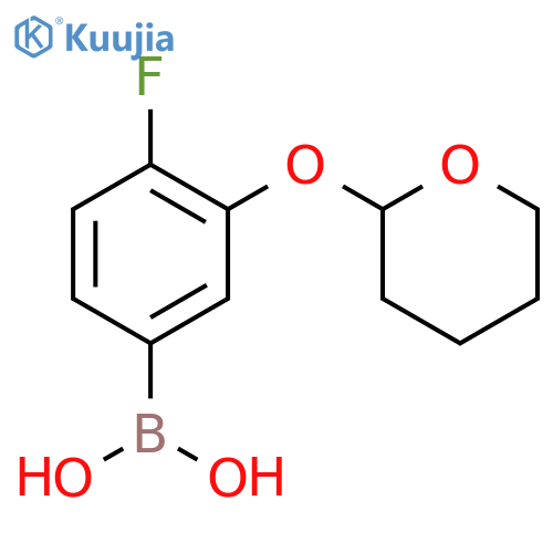 4-Fluoro-3-(tetrahydro-2H-pyran-2-yloxy)phenylboronic acid structure