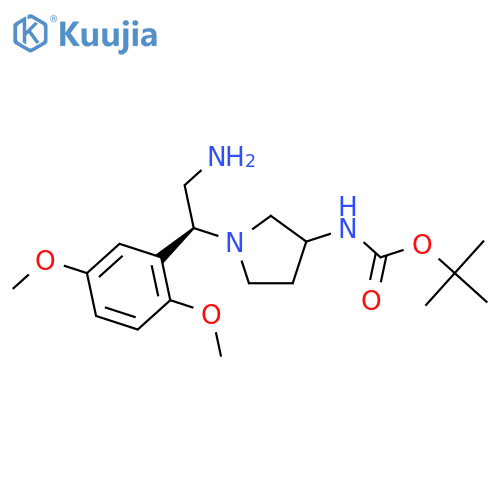 tert-Butyl (1-((S)-2-amino-1-(2,5-dimethoxyphenyl)ethyl)pyrrolidin-3-yl)carbamate structure