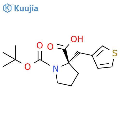 BOC-(S)-ALPHA-(3-THIOPHENYLMETHYL)-PROLINE structure