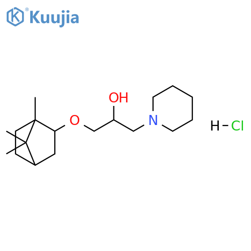 1-(piperidin-1-yl)-3-({1,7,7-trimethylbicyclo[2.2.1]heptan-2-yl}oxy)propan-2-ol hydrochloride structure