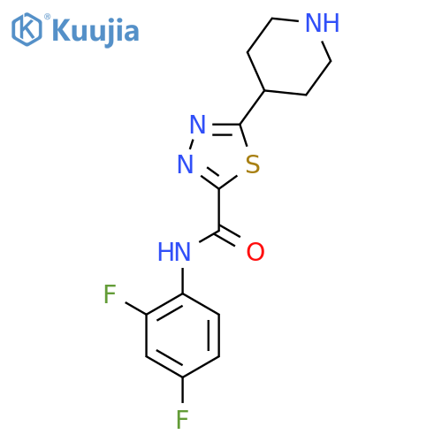 N-(2,4-Difluorophenyl)-5-piperidin-4-yl-1,3,4-thiadiazole-2-carboxamide structure