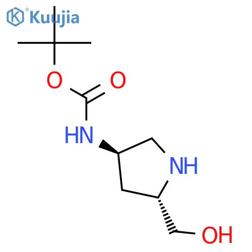 tert-butyl (3R,5S)-5-(hydroxymethyl)pyrrolidin-3-ylcarbamate structure