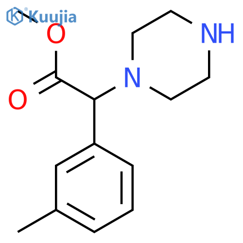 methyl 2-(3-methylphenyl)-2-(piperazin-1-yl)acetate structure