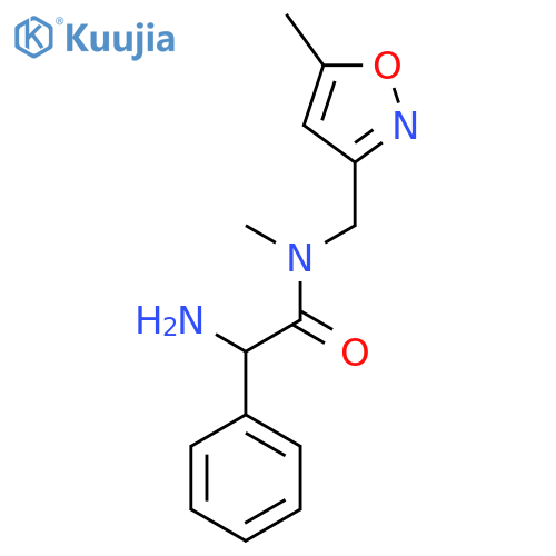 2-amino-N-methyl-N-[(5-methyl-1,2-oxazol-3-yl)methyl]-2-phenylacetamide structure