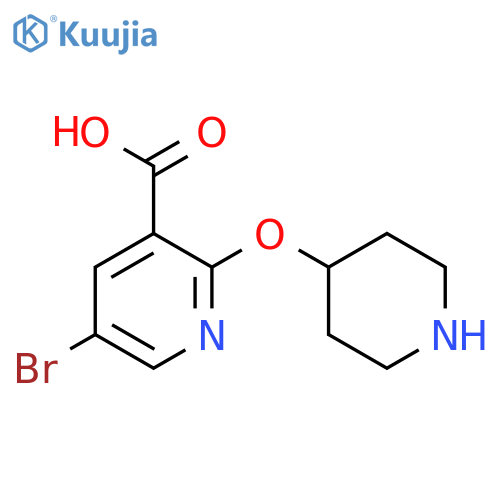5-Bromo-2-(piperidin-4-yloxy)nicotinic acid structure