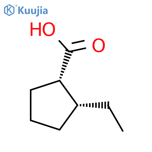 (1S,2R)-2-ethylcyclopentane-1-carboxylic acid structure