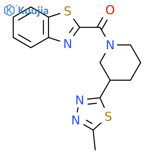 2-[3-(5-methyl-1,3,4-thiadiazol-2-yl)piperidine-1-carbonyl]-1,3-benzothiazole structure