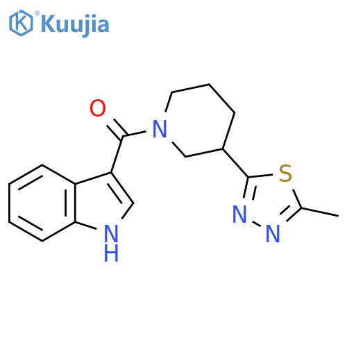 3-3-(5-methyl-1,3,4-thiadiazol-2-yl)piperidine-1-carbonyl-1H-indole structure